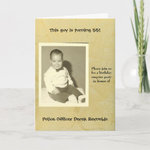 Police Officer Surprise Birthday Party Invitation
