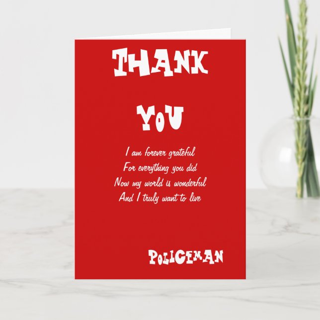 Police officer thank you cards (Front)