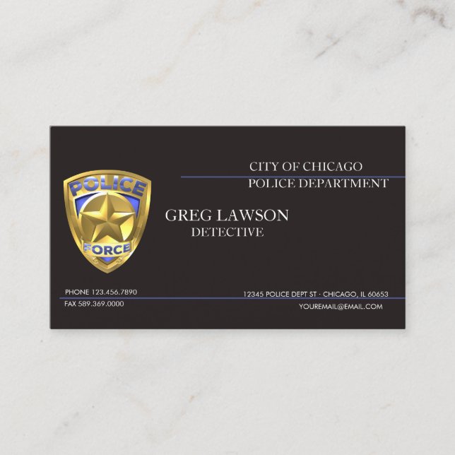 Police Officer Thin Blue Line Flag Law Enforcement Business Card (Front)