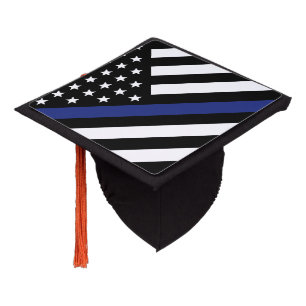 Police Officer Thin Blue Line Flag Police Academy Graduation Cap Topper