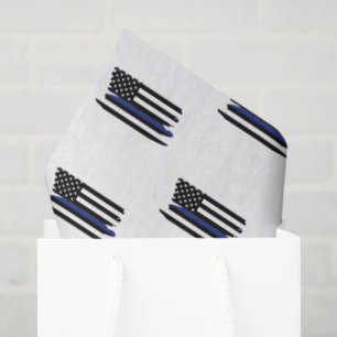 Police Officer Thin Blue Line Law Enforcement Cop Tissue Paper