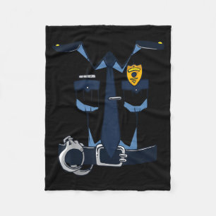 Police Officer Uniform Halloween Kids Costume Fleece Blanket