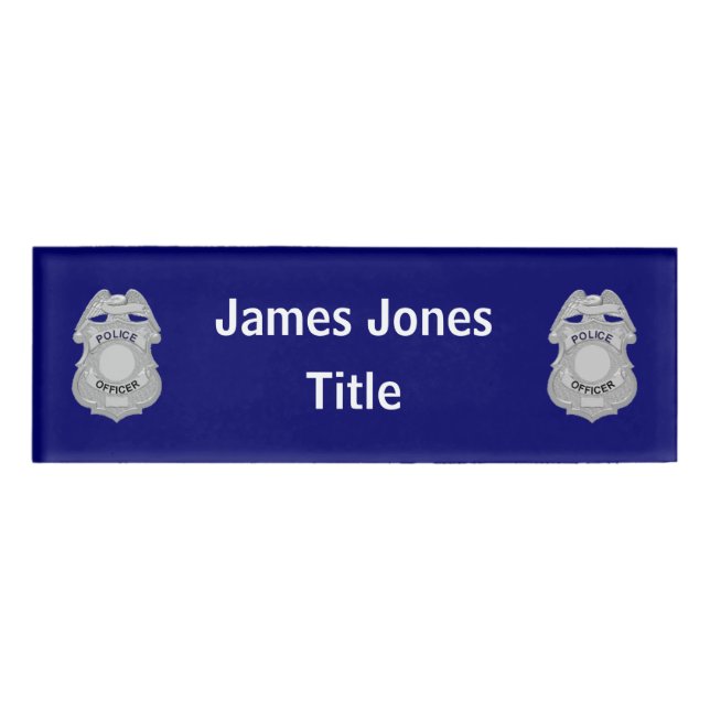 Police Officer's Acrylic Name Tag (Front)