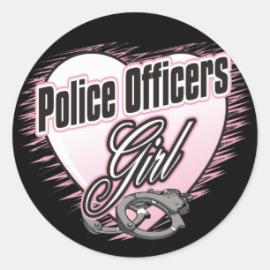 Police Officers Girl Classic Round Sticker