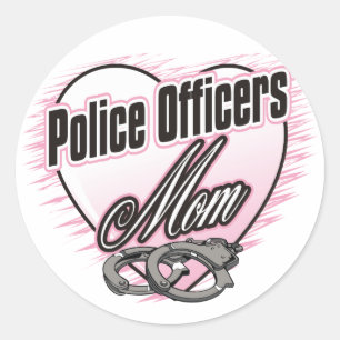 Police Officers Mom Classic Round Sticker