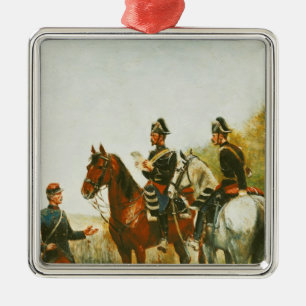 Police Officers on an Inspection Tour Metal Ornament