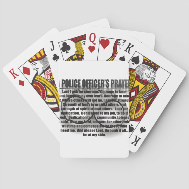 POLICE OFFICERS PRAYER PLAYING CARDS (Back)