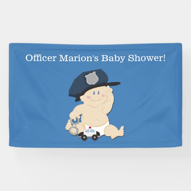 Police Officier Baby Cop Bannière personnalisée (Horizontal)