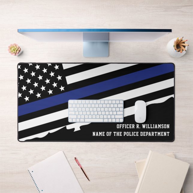 Police Officier Ligne Bleue Mince Drapeau personna (Bureau 1)