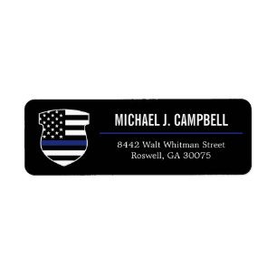 Police Officier Mince Ligne Bleue Police Police Co