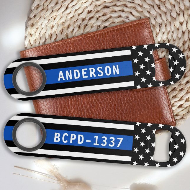 Police Officier Personnalisé Moderne Ligne Bleue M (Créateur téléchargé)