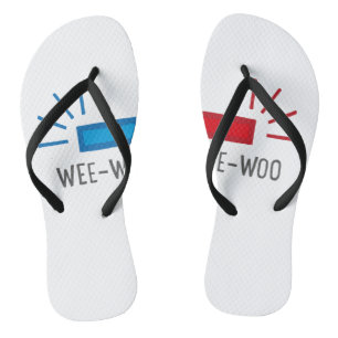Police or Ambulance Siren Flip Flops