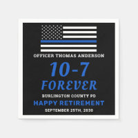 Police Party Thin Blue Line 10-7 Happy Retirement 