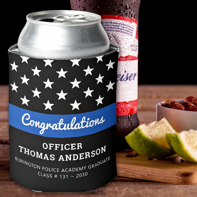 Police Party Thin Blue Line Graduation Can Cooler (Creator Uploaded)