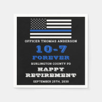 Police Party Thin Blue Line Happy Retirement