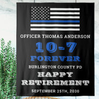 Police Party Thin Blue Line Happy Retirement 