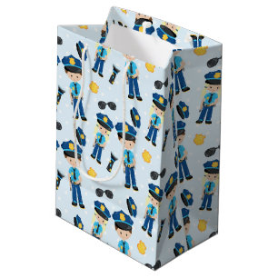 Police pattern medium gift bag