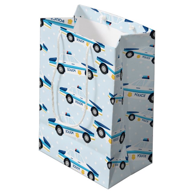 Police pattern medium gift bag (Back Angled)