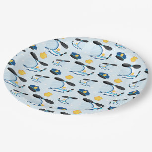Police pattern paper plate