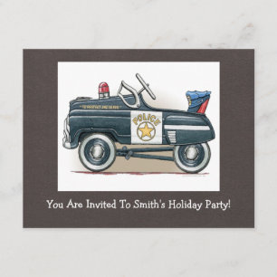 Police Pedal Car Cop Car Invitation