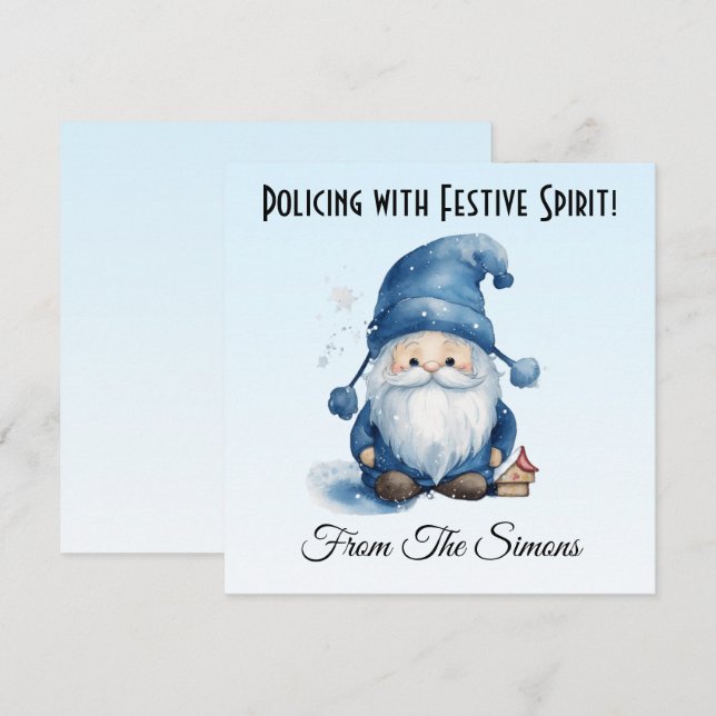 Police Personalised Christmas Card (Front/Back)