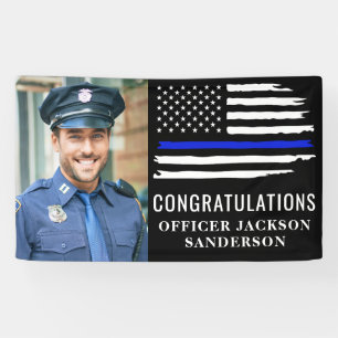 Police Photo Graduation Blue Line Law Enforcement Banner