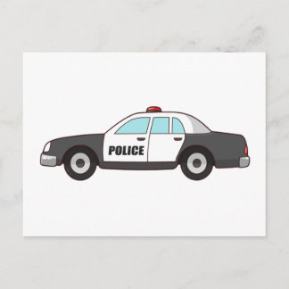 Police Policemen Patrol Car Protect Serve City Postcard