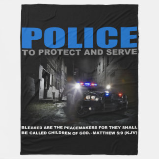Police Protect And Serve Fleece Blanket