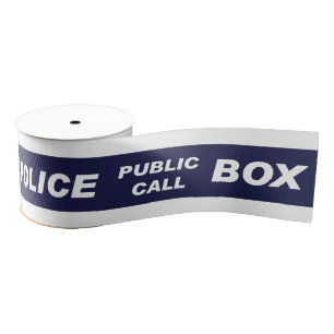 Police Public Call Phone Box Grosgrain Ribbon