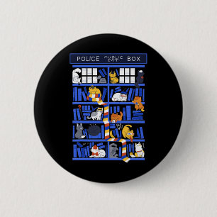Police Public Cat Box Funny Kitten Cat Doctor Libr 2 Inch Round Button