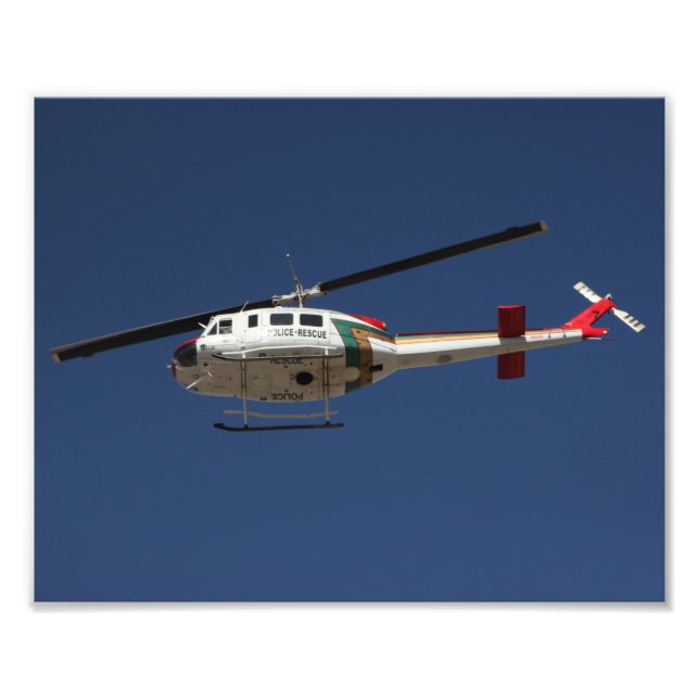 Police Rescue Helicopter Photo Print (Front)