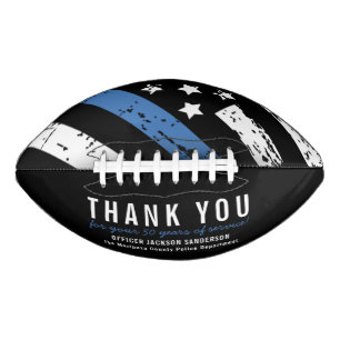 Police Retirement Anniversary Blue Line Flag Football
