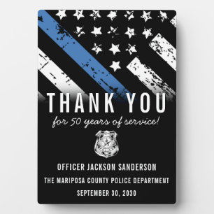 Police Retirement Appreciation Law Enforcement Plaque