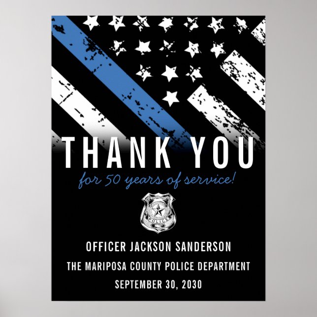 Police Retirement Appreciation Law Enforcement Poster (Front)