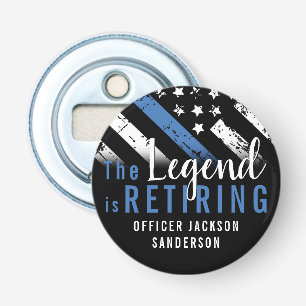 Police Retirement Blue Line Flag Law Enforcement Bottle Opener