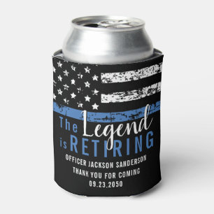 Police Retirement Blue Line Flag Law Enforcement Can Cooler