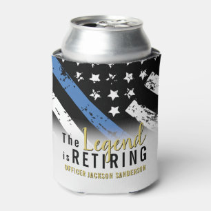 Police Retirement Blue Line Flag Law Enforcement Can Cooler