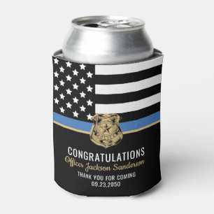 Police Retirement Blue Line Law Enforcement Can Cooler
