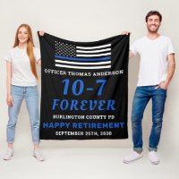 Police Retirement Gift 10-7 Thin Blue Line Flag