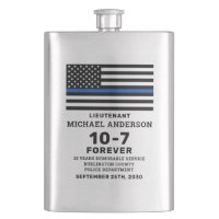 Police Retirement Gift Personalize Thin Blue Line 