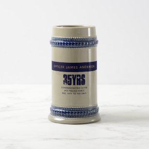 Police Retirement Gift Personalized Thin Blue Line Beer Stein
