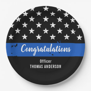 Police Retirement Graduation Party Personalized Paper Plate