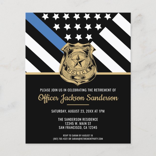 Police Retirement Law Enforcement Invitation Flyer (Front)