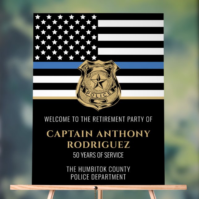 Police Retirement Law Enforcement Officer Welcome Acrylic Sign (Neutral)