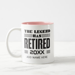 Police Retirement Parting Gift Legend Retired Two-Tone Coffee Mug