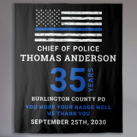 Police Retirement Party Anniversary Thin Blue Line