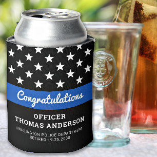 Police Retirement Party Congratulations Can Cooler