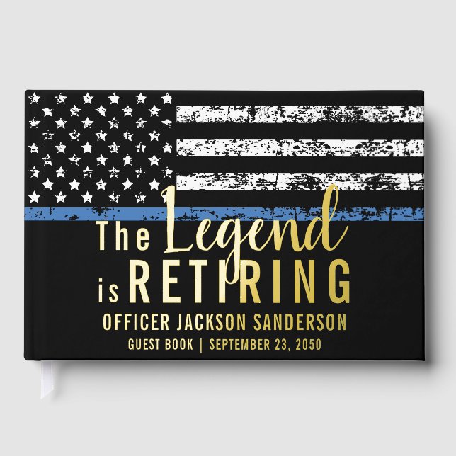Police Retirement Party Law Enforcement Officer Guest Book (Front)