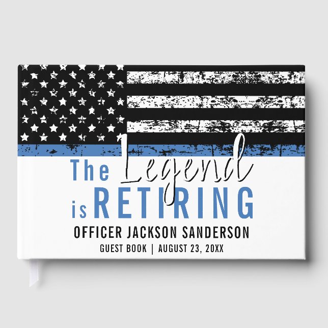 Police Retirement Party Law Enforcement Officer Guest Book (Front)