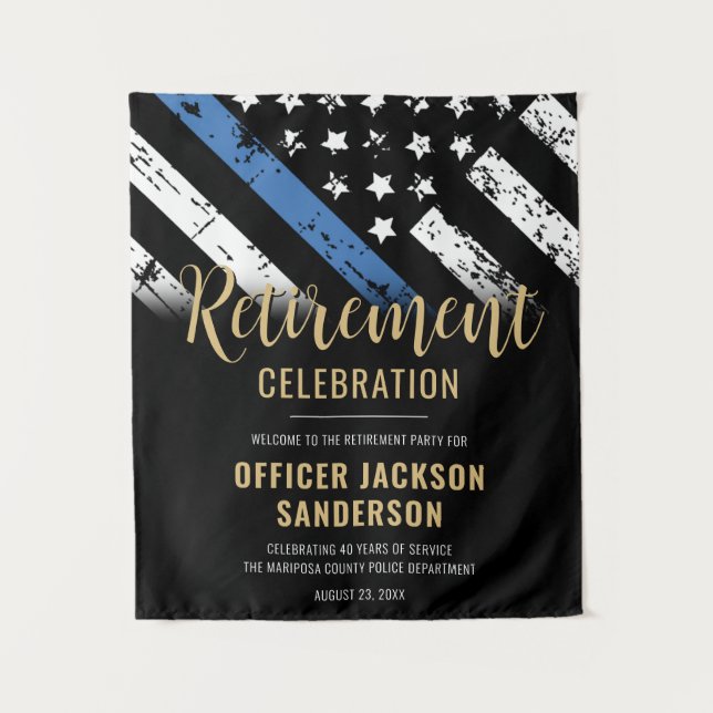 Police Retirement Party Law Enforcement Welcome Tapestry (Front)